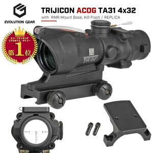 �y�y�V�����L���O1�ʁz��RMR�}�E���g�x�[�X�t�����y Evolution Gear �� �z Trijicon TA31 ACOG 4x32 �X�R�[�v ���v���J 4�{�� ���t�@�C�o�[���� ���R���� ���A������ | 20mm���[�� ���C�� �Ə��� �g���W�R