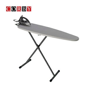 コルビー(CORBY) アイロン台 アイロン付 折りたたみ式 グレー CIB700 耐熱性アイロンホルダー 脚部ゴムカバー付き