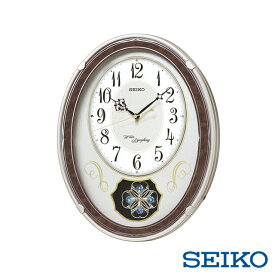 ★あす楽対応★セイコー SEIKO 電波メロディ掛時計 薄金色 AM259B 掛け時計 クロック 電波 トリプルセレクション アナログ メロディ 飾り振り子 パール