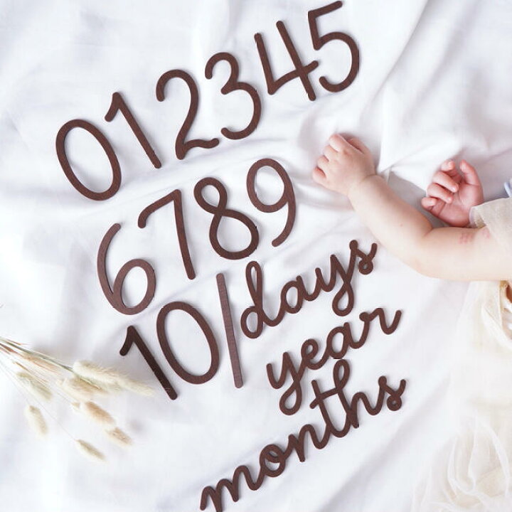 楽天市場 Airie 木製レターバナー Number Days Months Year Dark 月齢フォト アイテム バースデーフォト アイテム 誕生日 ガーランド ハーフバースデー 100日 フォトブース 飾り付け デコレーション プレゼント 出産祝い マタニティーフォト マンスリーカード