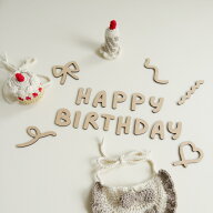 Airie 【 HAPPY BIRTHDAY banner 】 木製 バースデーバナー 誕生日 ハースバースデー 1歳 撮影アイテム …