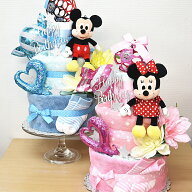 6月9日（火）★発送可能★3段NEWディズニー人気のおむつケーキオーボール　出産祝いdisneyミッキーミニー…