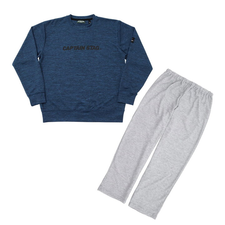 楽天市場 パジャマ メンズ 長袖パジャマ ロゴプリント ダンボールニット 綿混 キャプテンスタッグ Captain Stag ルームウェア 紳士 男性 メンズパジャマ トレーナーパジャマ 部屋着 ブランド ブランドパジャマ 秋 春 寝間着 中学生 高校生 ジュニア インナー 下着