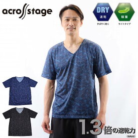 【50%OFF】メンズ インナー 半袖 Vネック 冷感 ドライ ライン柄 across stage アクロスステージ ドライインナー メンズインナー(カジュアル DRY Tシャツ 半袖インナー 男性下着 メンズ下着 スポーツ アンダーウェア 紳士肌着 夏 V首 メンズインナ