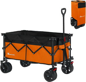 Moon Lence キャリーワゴン 折りたたみキャリーカート 大容量156L アウトドア キャンプ レジャー ブレーキ付き BBQ 運動会 コンパクト 耐荷重100kg KW-DL