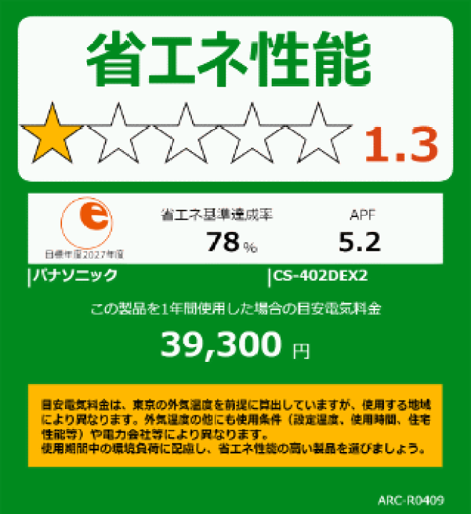 楽天市場】【送料無料(エリア限定)】パナソニック□CS-402DEX2-W