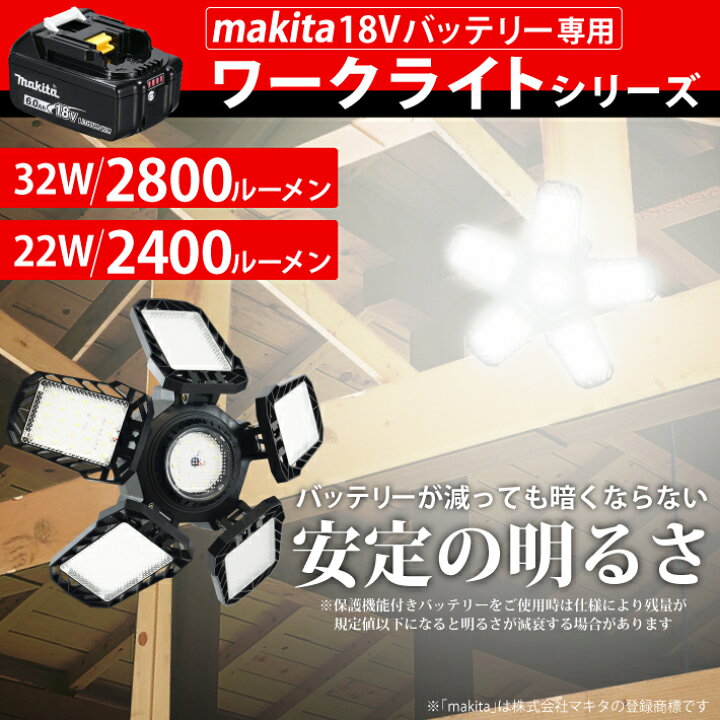 楽天市場】【1年保証】HEMAJUN 投光器 led 折りたたみ投光器 マキタ 
