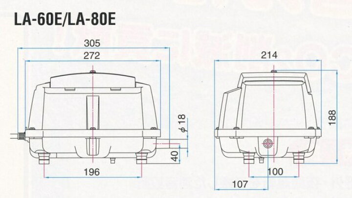 楽天市場】エアーポンプ LA-80E メドーコンプレッサ 日東工器 