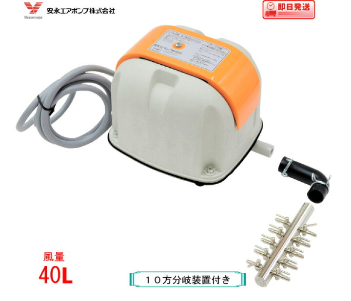 楽天市場 安永 エアーポンプ ａｐ ４０ｐ １０方分岐装置付き 安永エアポンプ 浄化槽 ブロワー 水槽 Ap 40p Ap 40の後継機種 １年保証付 ポンプネットショップ楽天市場店