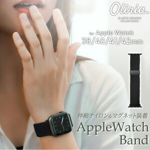 Apple Watch �o���h (�L�k�i�C����) �u���b�N �����x���g �}�O�l�b�g �����o���h �A�b�v���E�H�b�`