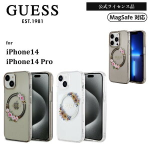 iPhone 14 �P�[�X GUESS iPhone14Pro �A�C�t�H�� �w�ʃP�[�X iPhone�P�[�X �t�����[���[�X �������C�Z���X �� �}�O�Z�[�t magsafe �u�����h GUHMP14SHFWFCK