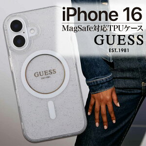 iPhone16 P[X uh GUESS 킢  Magsafe NA  iPhoneP[X ϏՌ CX[d r[YXgbvt  t@bV 