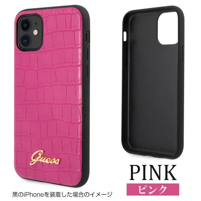 楽天市場】iPhone11 ケース GUESS イレブンケース ピンク メタリック