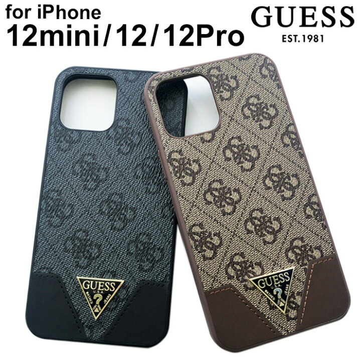 楽天市場 Iphone12 ケース Guess Iphone12mini Iphone12pro 背面ケース モノグラムデザイン 背面ケース バックカバー スマホケース ブランド 送料無料 ブラック ブラウン エアージェイ 楽天市場店