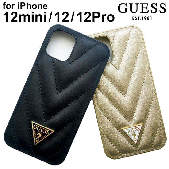 楽天市場 ポイント倍2 25 Iphone12 ケース Guess Iphone12mini Iphone12pro 背面ケース バックカバー スマホケース ブランド キルティング ブラック ベージュ キラキラ 送料無料 エアージェイ 楽天市場店