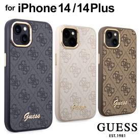 iPhone 14 ケース レザー GUESS iPhone14Plus レザーケース iPhone14 アイフォン カメラ保護 iPhoneケース ハード ソフト モノグラム ゲス 公式ライセンス品