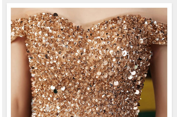 楽天市場】送料無料 イブニングドレス オフショルダー シャンパン  