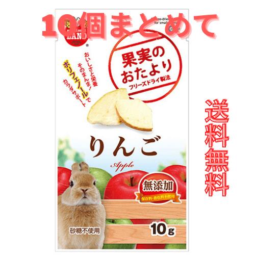 送料無料 マルカン 果実のおたより りんご １０袋セット(賞味期限2025.05以降) まとめ買い 送料込 うさぎ モルモット チンチラ デグー ハムスター リス おやつ トリーツ marukan