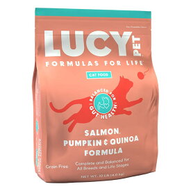 キャットフード ドライ サーモン・パンプキン＆キヌア 4ポンド(1.82kg) LUCY PET FOODS グレインフリー（穀物不使用） 猫 ネコ 餌 おすすめ ルーシーペットフード オメガ3脂肪酸 獣医師推奨