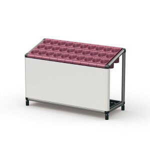 スリーブ式アンブレラスタンド 幕板付(NW) 30本用 ワインレッド US-Z-SLV30C-WIR 幅755×奥行305×高さ503mm 【水受皿付き ステンレス製フレーム スチール製目隠し付き アジャスター付き 業務用鍵無し