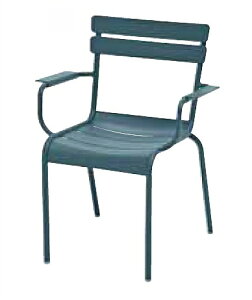 ルクセンブールアームチェア/02シダーグリーン 幅65.5cm×奥行57cm×高さ85.5cm【Fermob 積み重ね可能 屋内 屋外 室内 ベランダ 椅子 いす 高級輸入家具 ロフト 公園 エントランス リゾートガーデン