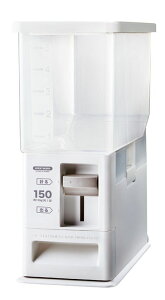 計量米びつ 6kg型 洗える米びつ ホワイト ( ライスストッカー 5kg )【レバーでラクラク計量できる米びつ】