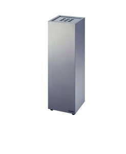 クリンスモーキング K2 W20×D20×H61.5cm 容量約1.8L【角型 ステンレス製ボディ ヘアーライン仕上 業務用スタンド灰皿 屋内用 吸殻入れ 吸殻回収 商業施設 店舗 喫煙室 喫煙所 喫煙スペース ミヅ