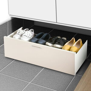 下駄箱下収納ワゴン 幅80 2325【日本製 足立製作所 8足収納 靴箱下 シューズラック キャスター付き すき間】