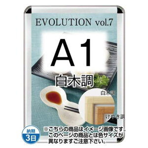ポスターグリップ44S(屋外用・パックシートあり) A1白木調 TSK-PG-44S-A1S(P)【フレームサイズW654×H901mm フレーム幅44mm 角直角タイプ ポスターフレーム 常磐精工】