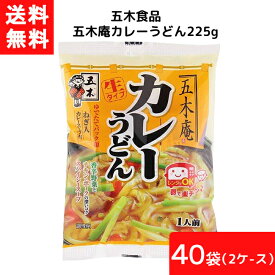 送料無料 五木食品 五木庵カレーうどん 225g ×40袋（2ケース） 袋麺 レトルト インスタント 食材 和食材 カレー うどん 即席めん 五木食品