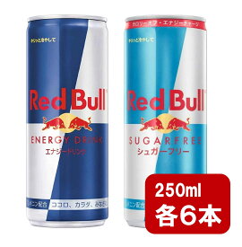レッドブル250ml×6本 シュガーフリー250ml×6本 2種類セット 炭酸飲料 栄養ドリンク Red Bull 翼をさずける カフェイン redbull 炭酸缶