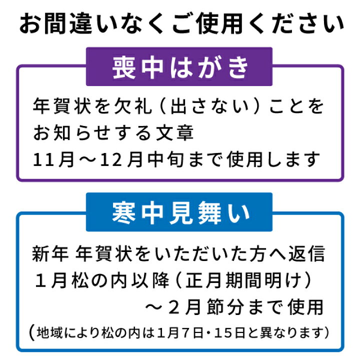 楽天市場 喪中 寒中見舞い 文章印刷済み はがき 枚 年賀状辞退 年賀欠礼 喪中はがき 弔事 寒中 返信 お返事 手紙 用紙 私製 ハガキ 葉書 送料無料 送料込み 絵柄 デザイン クレマチス 桔梗 さくら ユリ 花 挨拶状 はがき 印刷 帰蝶堂