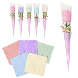 ふんわりローズ花束 タオルハンカチ【ご注文単位 50個以上】