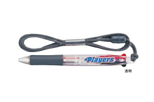 三菱鉛筆 油性ボールペン プレイヤーズ ストラップ付 2色ボールペン 透明 SE382.T