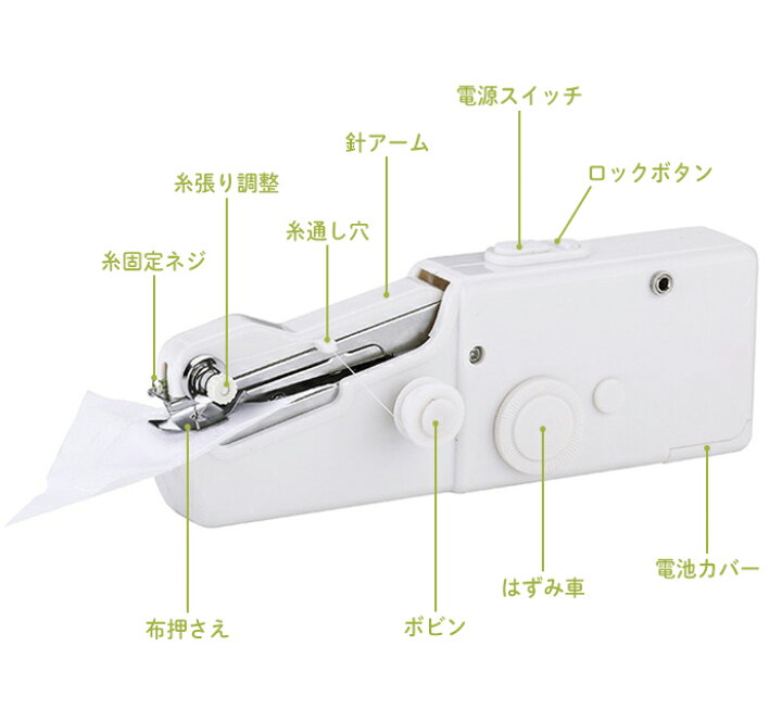 楽天市場】【最大300円OFFクーポン☆28日まで】ハンディーミシン 電動ハンドミシン ハンドミシン 電池式 USB ハンディミシン 携帯ミシン ミニ ミシン 電動ミシン コンパクト 軽量 小型ミシン コンパクトミシン 刺繍 簡単 持ち運び 外出用 出張 ほつれ直し 手芸 旅行便利 ... 楽天市場】【最大300円OFFクーポン☆28日まで】ハンディーミシン 電動ハンドミシン ハンドミシン 電池式 USB ハンディミシン 携帯ミシン ミニ ミシン 電動ミシン コンパクト 軽量 小型ミシン コンパクトミシン 刺繍 簡単 持ち運び 外出用 出張 ほつれ直し 手芸 旅行便利 ...
