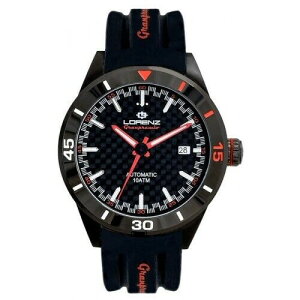 LORENZ ���v Motorsport Watch Granpremio Automatic Silocone Black / Red Racing with Special Box Helmet Lorenz