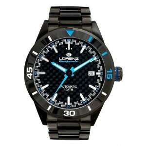 LORENZ ���v Motorsport Watch Granpremio Automatic Steel Black / Blue Racing with Special Box Helmet Lorenz