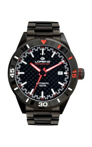 LORENZ ���v Motorsport Watch Granpremio Automatic Steel Black / Red Racing with Special Box Helmet Lorenz