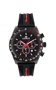 LORENZ ���v Motorsport Watch Granpremio Chronograph Silicone Black / Red Racing with Special Box Helmet Lorenz