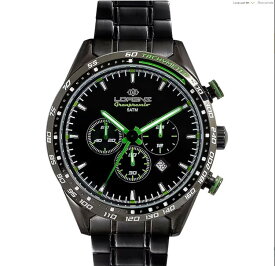 LORENZ 時計 Motorsport Watch Granpremio Chronograph Steel Black / Green Racing with Special Box Helmet Lorenz