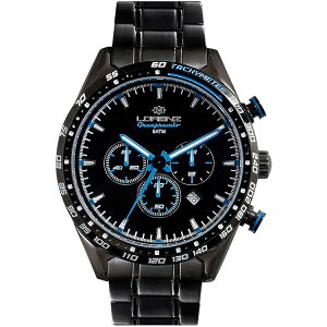 LORENZ ���v Motorsport Watch Granpremio Chronograph Steel Black / Bleu Racing with Special Box Helmet Lorenz