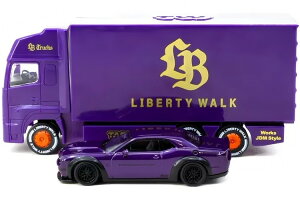 ^[}bN[NX 1/64 LB-[NX _bW `W[ SRT wLbg p[v gbNtTarmac Works 1:64 LB-WORKS Dodge Challenger SRT Hellcat with Truck Purple