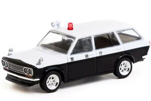 �^�[�}�b�N���[�N�X 1/64 �_�b�g�T�� �u���[�o�[�h 510 ���S�� �W���p�� �|���X�J�[Tarmac Works 1:64 Datsun Bluebird 510 Wagon Japan Police Car