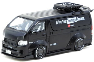^[}bN[NX 1/64 g^ nCG[X Ch{fB ubN [tbNtTarmac Works 1:64 Toyota Hiace Widebody black with Roof Rack