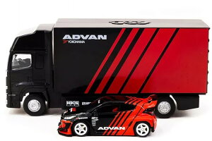 �^�[�}�b�N���[�N�X 1/64 �p���f�� �����X �A�h�o�� �g���b�N�p�b�P�[�W�t��Tarmac Works 1:64 Pandem Yaris ADVAN With Truck Packaging