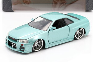 W_gCY 1/24 Y uCAY XJCC GT-R (BNR34) 1999Jadatoys 1:24 Nissan BRIAN'S SKYLINE GT-R (BNR34) 1999 SEA GREEN