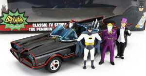 W_gCY 1/24 obg} 1966 NVbN TV V[Y tBMAtiobg}AW[J[AyMjJadatoys 1:24 BATMAN - BATMOBILE 1966 - CLASSIC TV SERIES WITH BATMAN - JOKER - PINGUIN FIGURES