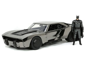 W_gCY 1/24 obg} (2022) tBMAtJadatoys 1:24 Batmobile Movie The Batman (2022) chrome / black with figure