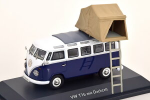 �V���R�[ 1/43 �t�H���N�X���[�Q�� �o�X T1b �e���g�t�� �_�[�N�u���[/�z���C�g Schuco 1:43 VW Bus T1b with tent darkblue white