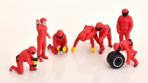 AJWI} 1/43 tBMA sbg N[Zbg3 tBMA7 bh ANZT[ fJ[tAmerican Diorama 1:43 Figuren Pit Crew Set 3 7 figurines with acessories red with Decals